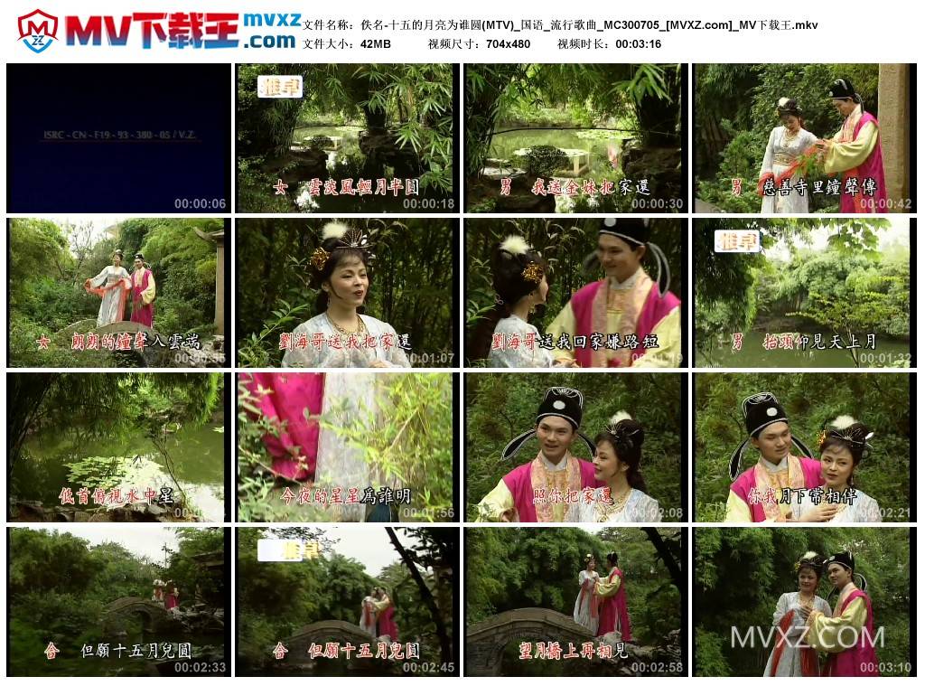 佚名-十五的月亮为谁圆(MTV)_国语_流行歌曲_MC300705